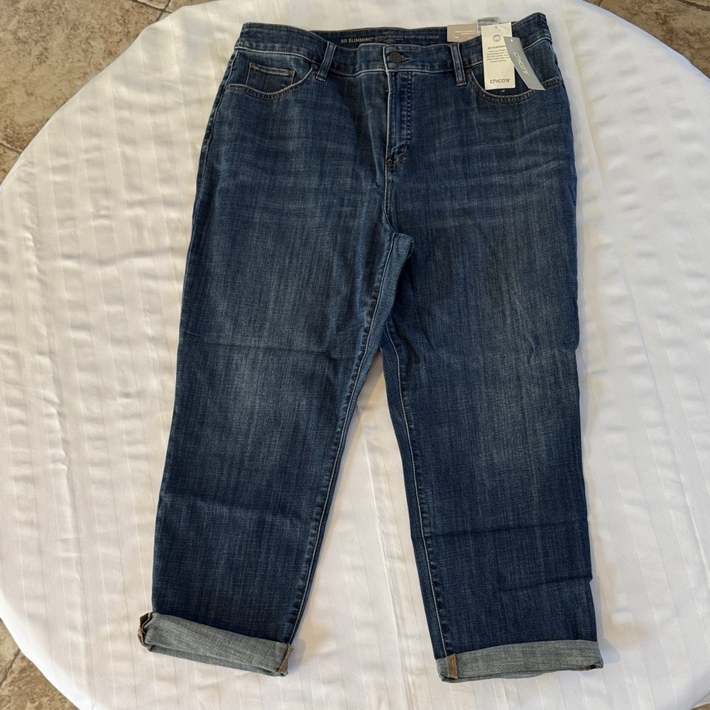 Chico's Blue So Slimming Girlfriend Jeans